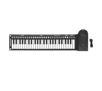 49 Keys Rolling Piano Keyboard, Portable Silicone Music Keyboard with Built in Speakers DIY Songs 16 Tones 10 Rhythms Flexible Design for Beginners and Travel (Schwarz)