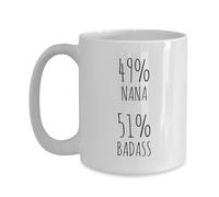 49% Nana 51% Badass for Mother’S Day Drinkware Ceramic Coffee Cups with Handle Cup 330Ml for Latte Restaurant Women