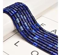 49 Pcs 6x8mm Natural Real Blue Lapis Lazuli Bead Smooth Cylinder Tube DIY Beads for Jewelry Making Bracelets Crafts