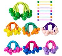 49 Pcs Hair Ties with Bead, Cute Hair Ties, Elastic Ponytail Holders, Bobble Hair Tie, Colorful Puff Ball Hair Ties, Ball Hair Ties for Girls Women (Multicolor)