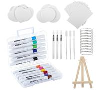 49 PcsMagic Puffy Paint Kit, Magic 3D Foam Texture Painting Kit, Magic Foam Texture Painting Kit: 15 Puff Paint Canvas Sponge, 12 Colored Pens, 3 Water Pens and Other Supplies, for Arts and Crafts