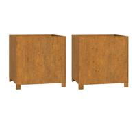 (49 x 47 x 50 cm/ 2 pcs) vidaXL Planters Garden Raised Bed Planter Pot with Legs Rusty Corten Steel