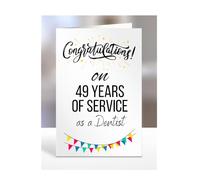 49 years of service card for dentist, retirement, leaving, men, women, work anniversary, employee, colleague, boss, present, gifts, congratulations on 49th, A5-350_49