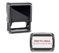 4926 75mm x 38mm 8 Line Custom Premium Personalised Stamp Extra Large Business Stamp - Red Ink