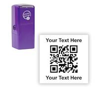 4933 Personalised QR Stamp - QR Code and up to 2 Lines of Text 25mm Imprint Size - Black Ink