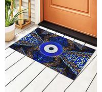 494 Barrier Mat 40X60cm Vintage Greek Turkish Evil Eye Front Door Mat Creative Entrance Rug Rubber Indoor Door Mat For Patio, Office, Entrance