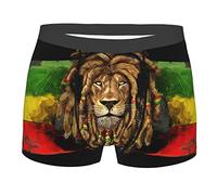 494 Boxer Pants Jamaican Flag King Rasta Lion Men'S Boxer Shorts Novelty Men'S Underwear Stretchable Boxer Shorts For Dad, Lover, Boy XXL