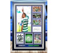 (496) Henrik Larsson Celtic Legend Signed Framed Autograph Signature A4 (21 X 297 CM) Art Work Wall Art Display Great Gift Idea (REPRINT) #####