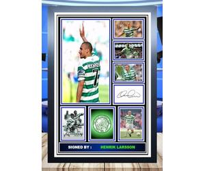 (496) Henrik Larsson Celtic Legend Signed Framed Autograph Signature A4 (21 X 297 CM) Art Work Wall Art Display Great Gift Idea (REPRINT) #####