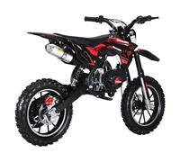 49CC 2-Stroke Mini Kids Dirt Bike, Gas Powered Off-Road Motorcycle with Disc Brakes, Easy Pull Start Pocket Motorbike for Kids Beginners (Red)