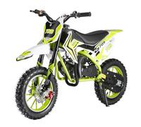 49cc Kids Dirt Bike, 2-Stroke Mini Gas Powered Motocross, Off-Road Motorcycle With Disc Brakes, Shock Absorption, Pocket Bike for Youth Riders Ages 8-14, Max Speed 30KM/H (Green)