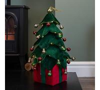 Samuel Alexander 49cm Battery Powered Light up Christmas Tree with Baubles and Warm White LEDs