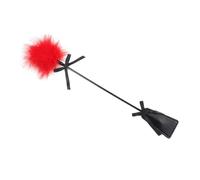 49cm portable horse whip, leather whip for equestrian training, soft touch, providing commands to the horse while offering better protection(Red)