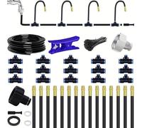 49ft Drip Irrigation System for Garden, 360° Bendable Automatic Watering Kit for Greenhouse Yard Lawn