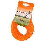 49ft Lawn Mower Rope String Trimmer Line Compatible with Common Commercial Trimmer Heads 2 7mm Nylon Line for Reliable Cutting and Lawn Maintenance (orange round)