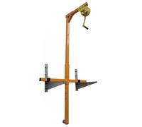 49FT Self-Locking Manual Winch & Folding Hangers for Outdoor Air Conditioner Installation - Heavy-Duty 330 lbs Split Bracket Tool Set