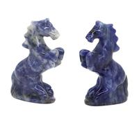 49mm Horse Statue, Hand-Carved Natural Amethyst Rose Quartz Crystal Animal Figurine for Home Decor Collection 1pc