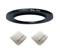 49mm Lens to 67mm Camera Lens Adapter 49mm to 67mm Step Up Ring Adapter Ring for All Brands of UV ND CPL, with Premium Lens Wiping Cloth 2 Pack(49mm-67mm)