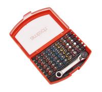Am-Tech Bit Set L3352 - 49 Piece Colour-Coded Phillips, Torx & Pozi Bits with Ratchet