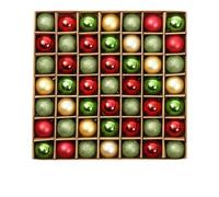 49pcs Christmas Ball Ornaments 3cm Glittery Electroplated Red Green Gold Shatterproof Ball Ornaments Baubles Hanging Decorations Set in Gift Box for Xmas Tree