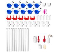 49PCS Poultry Waterer Set with Adjustable Dispensing and Closing Buoyant Device for Chicken Raising Farm Animal Watering Set