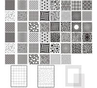 49Pcs/Set (6 x 6 Inch) Bubbles Dots Floral Flourish Plastic Stencils and Low Stick Mat Blending Buddy Tool Set for DIY Card Painting On Wood, Wall, Fabric, Rock, Chalkboard