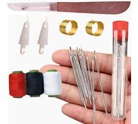 49pcs Sewing Tool Set, Needles Thread Hand Repair Tools, Multi-Purpose Needle and Thread Kit, Sewing Working Kit for Beginners, Portable DIY Hand Made Craft Set, Sew Supplies (34pcs)