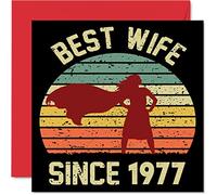 48th Anniversary Card for Wife from Husband - Best Wife Since 1977 - I Love You Gifts, Happy 48th Wedding Anniversary Cards for Partner, 145mm Greeting Cards Anniversaries