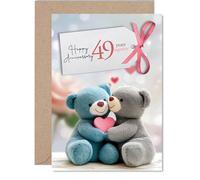 49th Anniversary Card for Women Men - Bears in Love - Happy 49 Year Anniversary Card for Boyfriend Girlfriend Partner Wife, A5 Wedding Anniversaries Greeting Cards