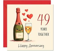 49th Anniversary Card for Women & Men - Happy 49 Year Anniversary Card for Girlfriend Boyfriend Partner Anniversaries Greeting Cards for Him Her
