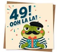 49th Birthday Card for Him, Funny Gift Frog Design