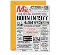 48th Birthday Cards for Women Men - Born In 1977 Newspaper - Happy 48 Birthday Card for Dad Mum Aunt Uncle Vintage Retro Back In 1977, A5 Bday Greeting Cards