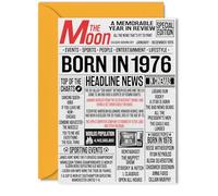 49th Birthday Cards for Women Men - Born In 1976 Newspaper - Happy 49 Birthday Card for Dad Mum Aunt Uncle Vintage Retro Back In 1976, 5x7 Inch Bday Greeting Cards