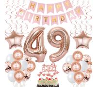 49th Birthday Decoration Rose Gold Set for Woman, Rose Gold 49th Birthday Decoration, Balloon Number 49th Decoration 49th Birthday Women Rose Gold, Birthday Decoration Woman 49th Birthday