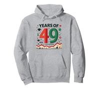 49th Birthday Gift: Epic Fails and Wins Celebration Pullover Hoodie, Adult Unisex, Heather Grey, XXL