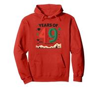 49th Birthday Gift: Epic Fails and Wins Celebration Pullover Hoodie, Adult Unisex, Red, XXL