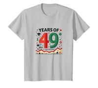 49th Birthday Gift: Epic Fails and Wins Celebration T-Shirt, Kids, Silver, 4 Years