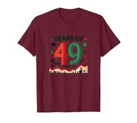 49th Birthday Gift: Epic Fails and Wins Celebration T-Shirt, Men, Burgundy, XXL