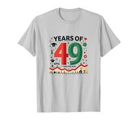 49th Birthday Gift: Epic Fails and Wins Celebration T-Shirt, Men, Silver, S