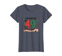 49th Birthday Gift: Epic Fails and Wins Celebration T-Shirt, Women, Heather Blue, XXL