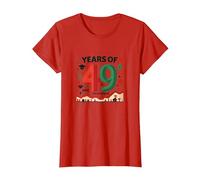 49th Birthday Gift: Epic Fails and Wins Celebration T-Shirt, Women, Red, L