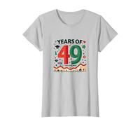 49th Birthday Gift: Epic Fails and Wins Celebration T-Shirt, Women, Silver, L