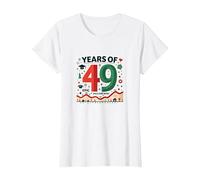 49th Birthday Gift: Epic Fails and Wins Celebration T-Shirt, Women, White, XXL