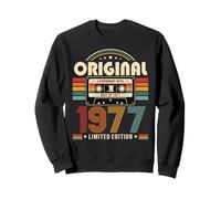 49th Birthday Gift Man Woman 1977 Vintage Cassette 49 Deco Sweatshirt