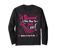 49th Birthday High Heel A Queen was Born in July 1977 Long Sleeve T-Shirt