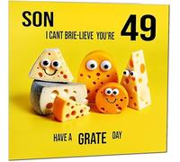 49th Son Birthday Card for Son - Cheese Pun Funny Son's Birthday Card for 49 Year old forty Nine, forty ninth