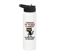 49th Wedding Anniversary, I Survived 49 Years of Marriage Stainless Steel Insulated Water Bottle
