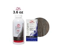 (4A+Dev(Vol.20)3.6oz) Wella 4A Medium Ash Brown Color Charm Permanent Liquid Haircolor