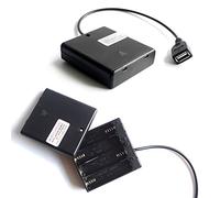 4AA Battery Charger Black USB Female Socket 4 AA Battery Case Box Holder Output 4.8 Volt / 6 Volt with On Off Switch,1 PCS