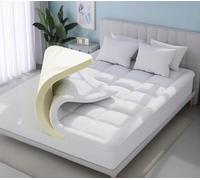 4All 10cm Memory foam Mattress Topper 100% Cotton Cover Extra Deep Dual Layer With Fluffy Washable Top Cover for Back Pain Relief (Super King 182x200cm)
